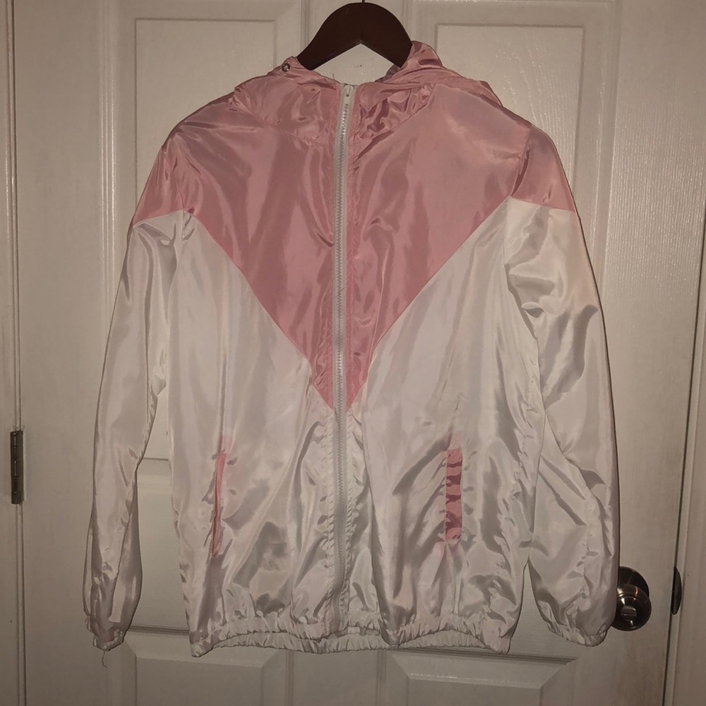 Pink and White Windbreaker (Worn once!)